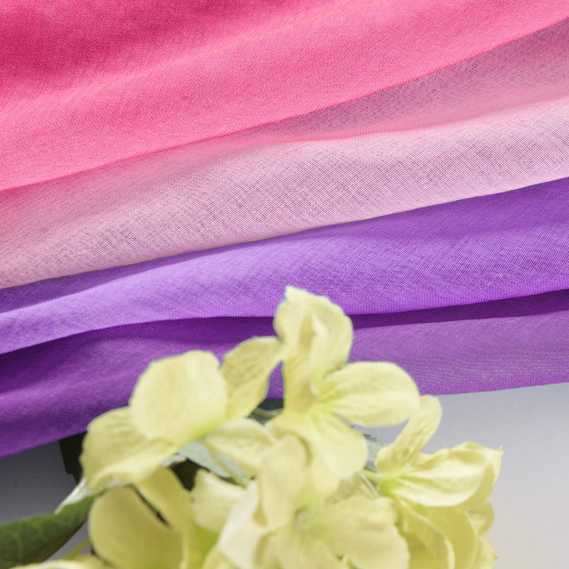 KOUFALL Purple and Hot Pink Sheer Curtains 2 Panels 84 Inches Long,Preppy Princess Coquette Curtains for Teen Girls Bedroom - Image 4